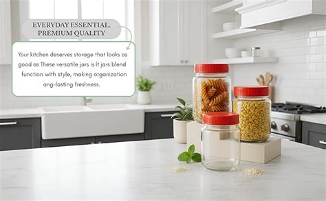 Buy Vency Piramal Glass Round Shape Clear Jars and Containers for ...