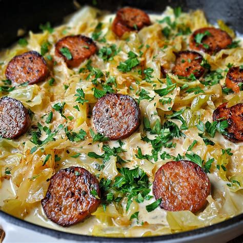 Cajun Sausage Cabbage Alfredo | Easy Creamy 30-Minute Dinner