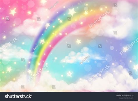 Rainbow And Clouds Background