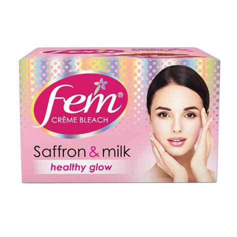 Fem Saffron & Milk Healthy Glow Creme Bleach 24g – SilkRoutes.co.in