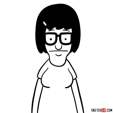 How to draw Tina Belcher from Bob's Burgers - Sketchok Easy Drawing Guides