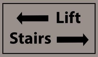 WallDesign "Lift & Stairs" Direction Sun Sign Board Emergency Sign ...