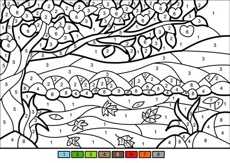 Color by Number Coloring Pages - 100 Printable Coloring Pages