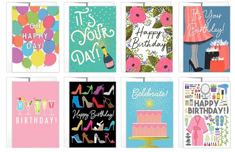 Tiny Expressions 8 Birthday Cards for Women with Inside Messages and ...