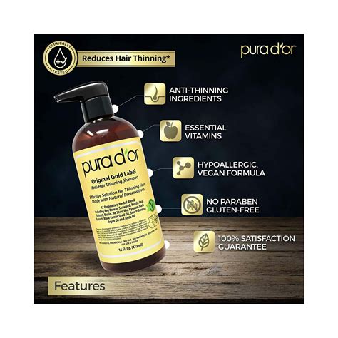 Pura D'or - Original Gold Label - Anti-Hair Thinning Shampoo - 473 mL ...