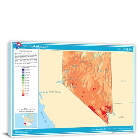 Nevada Precipitation Map 1310x906