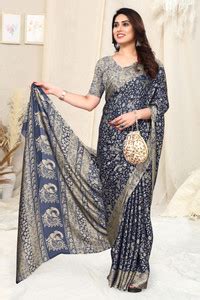 Pure Chiffon Floral Print Sarees - Buy Floral Print Chiffon Sarees ...