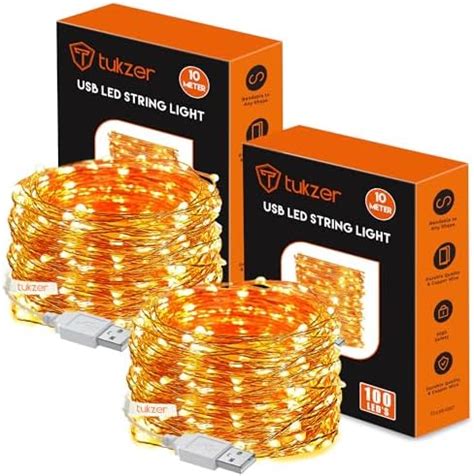 Tukzer 10 Meter Copper LED Fairy String Lights with USB, High ...