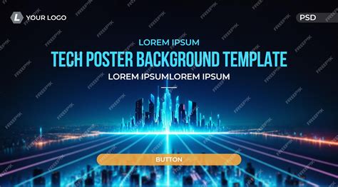 Bright smart city with technology background template | Premium PSD