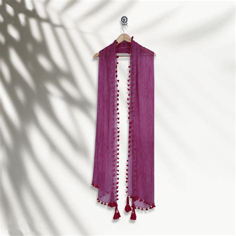 Buy Purple Color Hand Painted Chiffon Silk Stole 42030/9 | FFAB