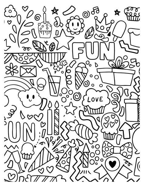 Doodles Coloring Pages: Printable Fun And Whimsical Designs