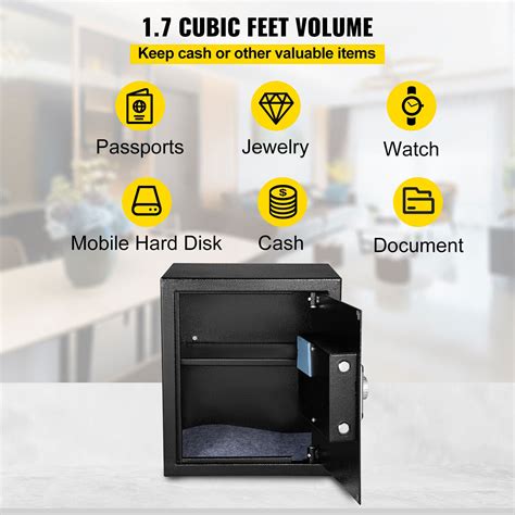 Biometric Safe Box Security 1.7 Cubic Feet Digital | Ubuy India