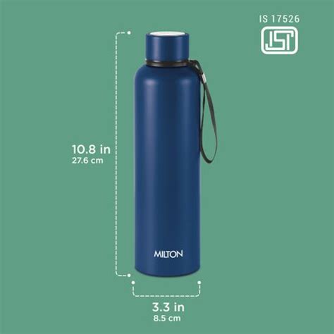 MILTON Aura 1000 Thermosteel Water Bottle, ISI Certified, 24 Hr Hot and ...