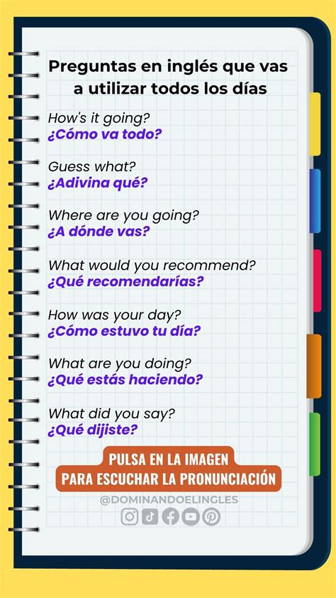 Dominando El Ingles on Instagram: "Estas son algunas de las preguntas ...