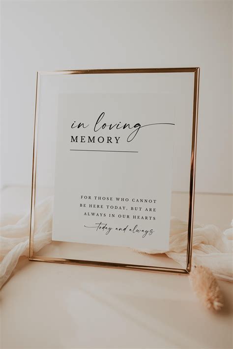 Best 12 In Loving Memory Wedding Sign, Wedding Memorial Sign Template ...