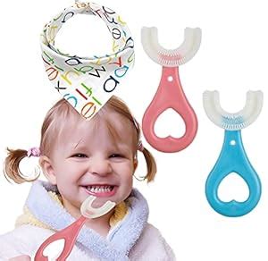 Buy Kids U-Shaped Toothbrush, Food Grade Soft Silicone Brush Head, U ...