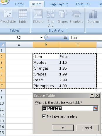 Image result for Excel Tutorial Tables