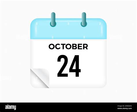October 24 - calendar and Time planner. Daily Calendar Icon reminder. Vector Illustration Stock ...