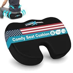 Seat Cushion - Coccyx Pillow - Memory Foam Ventilated Orthopedic ...