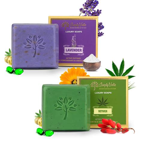 Buy Simply Vedic Pack of 2 Soap Bar Collection of Lavender and Vetiver ...