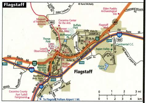 Flagstaff city road map for truck drivers area town toll free highways ...