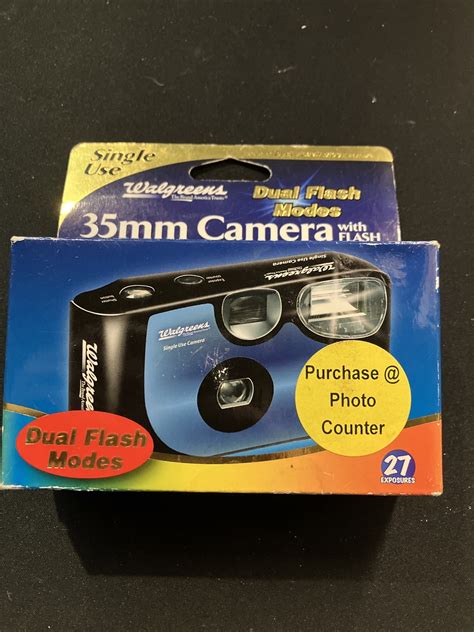 VINTAGE WALGREENS 35mm SINGLE USE CAMERA DUAL FLASH 400 SPEED 27 ...