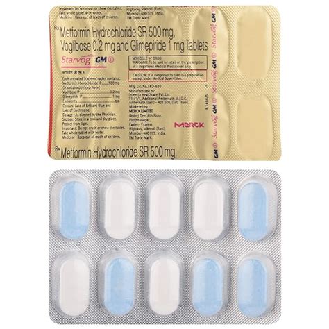 Starvog GM1 - Strip of 10 Tablets - Glimepiride Metformin Voglibose ...