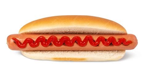 Premium Photo | Hot dog with ketchup on white