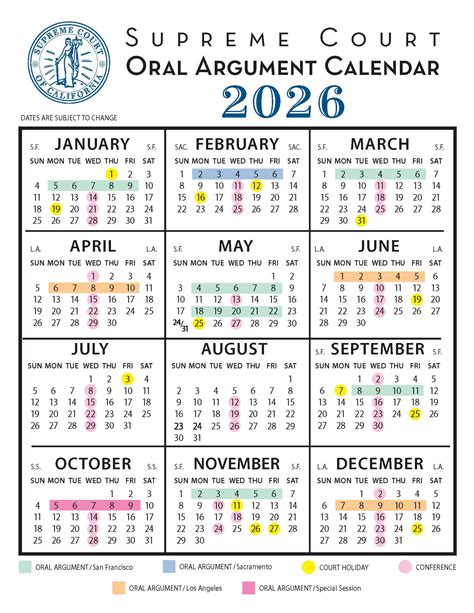 California Supreme Court Sets 2026 Oral Argument Calendar | California ...