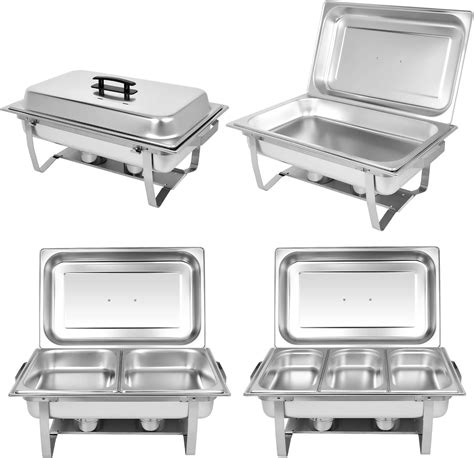 Amazon.com: Chafing Dish Buffet Set 4 Packs,8 Quart Stainless Steel ...