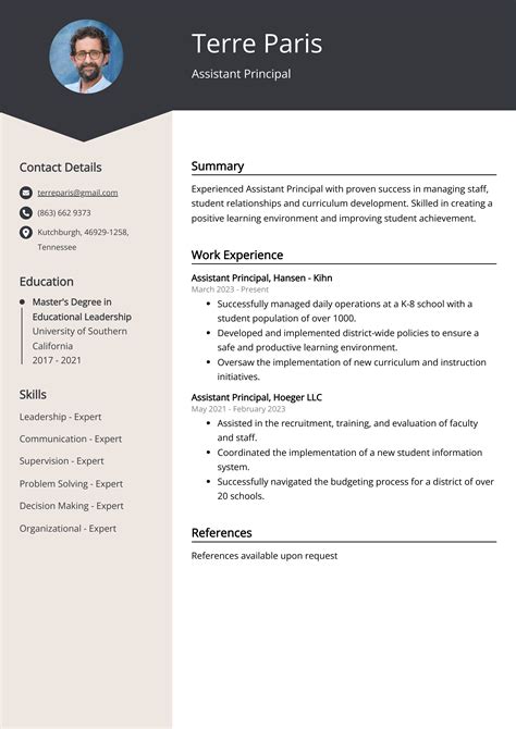 Assistant Principal CV Example for 2025 (Skills & Templates)