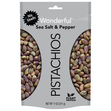 Wonderful Pistachios No Shells Sea Salt & Pepper Nuts, 11 Ounce Bag ...