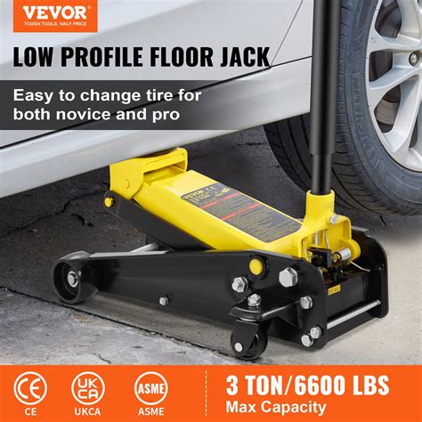 VEVOR Floor Jack, 3 Ton Low Profile Floor Jack, Heavy-duty Steel Racing ...
