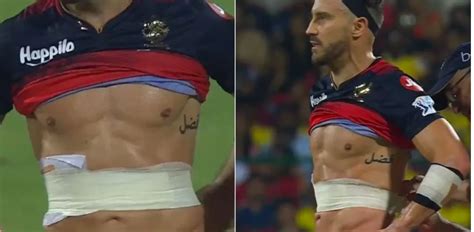 Viral Picture of Faf du Plessis' Tattoo in Urdu and Injury Bandage ...