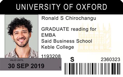 Create University Of Oxford Student ID Cards With Fillable PSD Templates