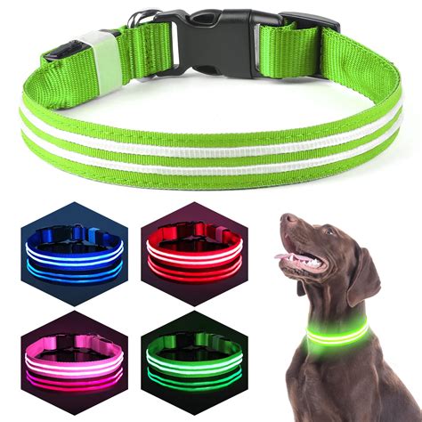 LED Dog Collar, MASBRILL Light Up Dog Collar USB Rechargeable ...