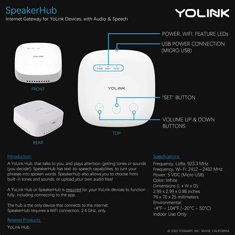 Buy YoLink SpeakerHub & Two Door Sensors Smart Home Starter Kit – Audio ...