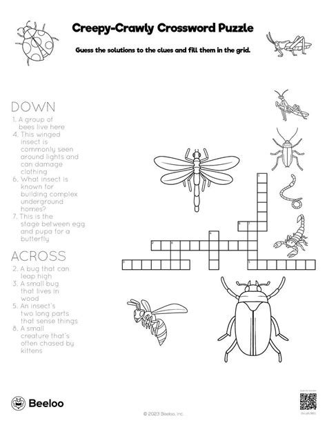Insect-themed Crossword Puzzles • Beeloo Printable Crafts and ...