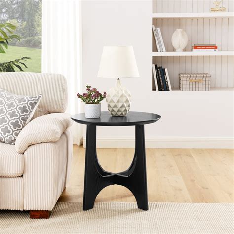 Round End Table, 25" Round Side Table, Round Side Tables Living Room ...
