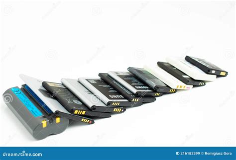 Cell Phone Batteries. Stacked. Battery Recycling. Recovery of Copper ...