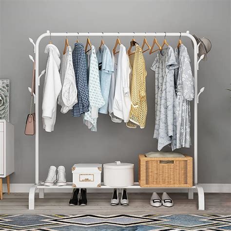 YOUDENOVA Garment Stand Multipurpose Metal Coat Hanger Clothes Rack ...