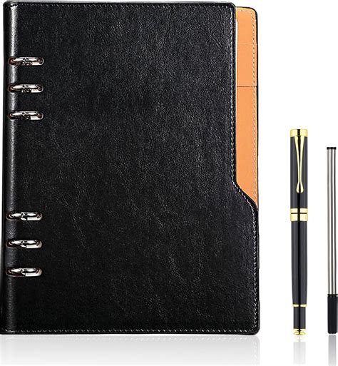 Amazon.com : DSKPRTE Update A5 Refillable Leather Notebook for Writing ...