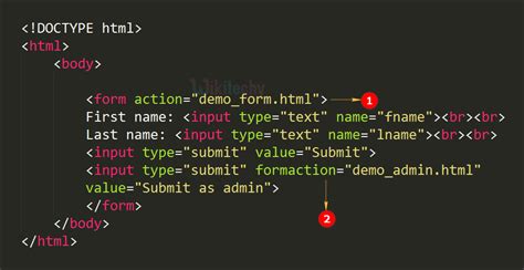 Html5 form action attribute
