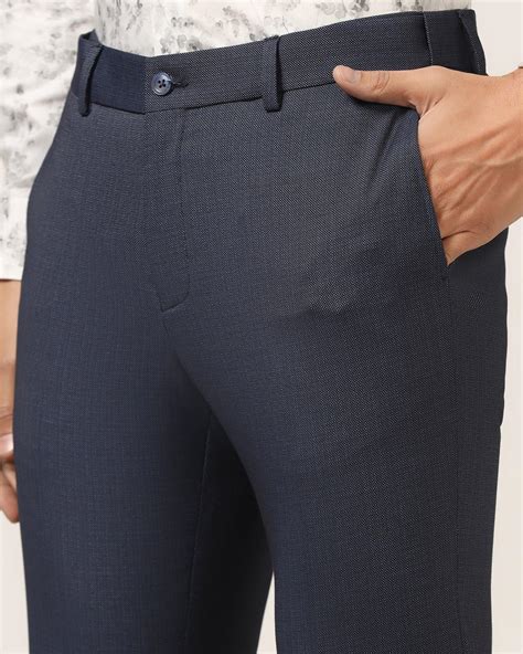 Slim Fit B-91 Formal Navy Textured Trouser - Bandit | Blackberrys | As ...