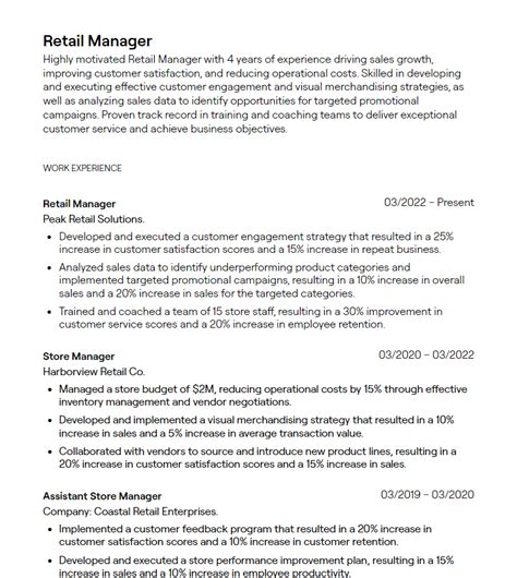 Retail Resume Examples 的图像结果