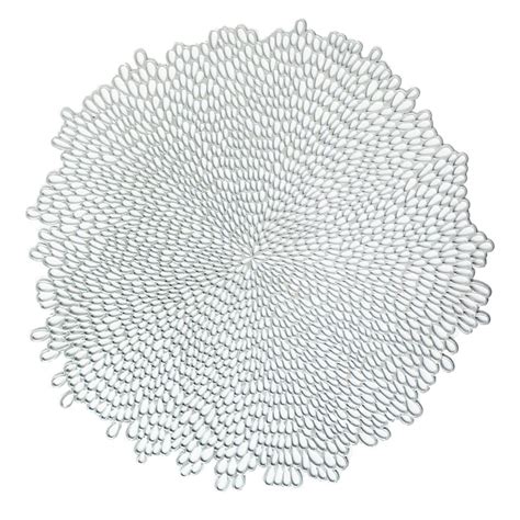 Bloom Vinyl Round Silver Placemat