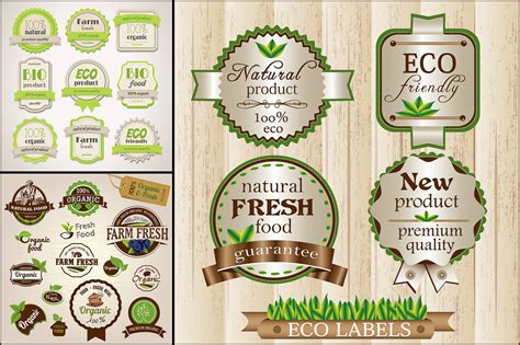 Food Label Design Vector
