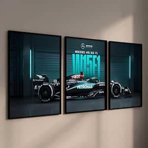 kotart Big Mercedes F1 Car Framed Posters Gift Items for Boys Room Wall ...