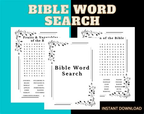 Bible Word Search Puzzles, Printable Activity Book (PDF Download) - Etsy