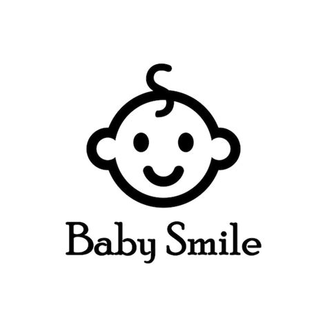 Cute happy baby face smile logo template | Premium Vector